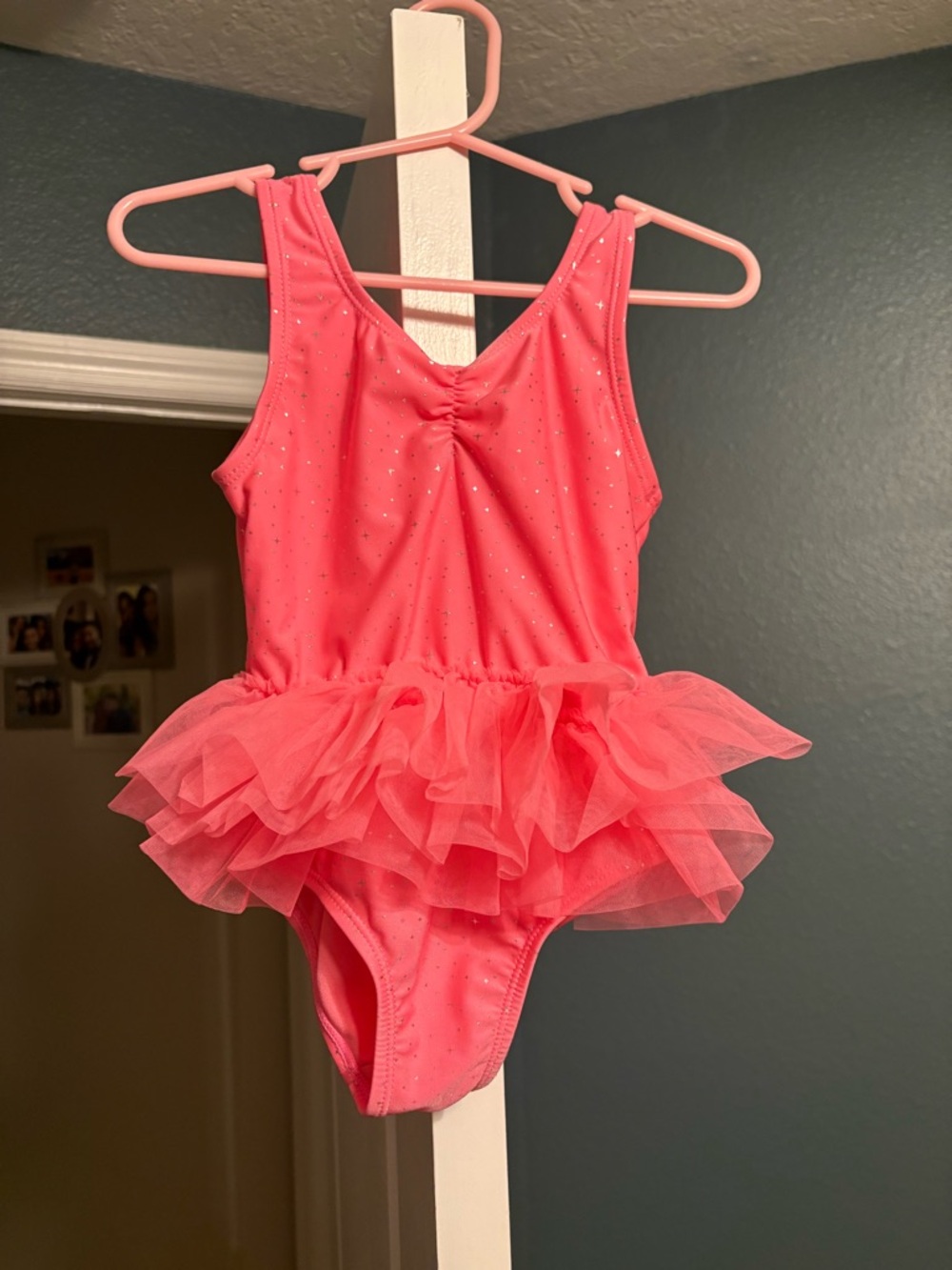 wonder nation Bright Coral Pink Sparkle Tutu Leotard